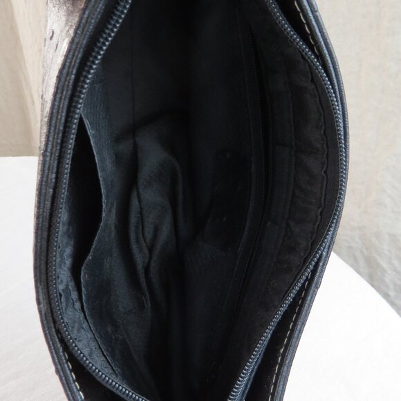 Unbranded Faux Ostrich Leather Purse Shoulder Bag Hand Bag Black 11 x 5 - Picture 8 of 8